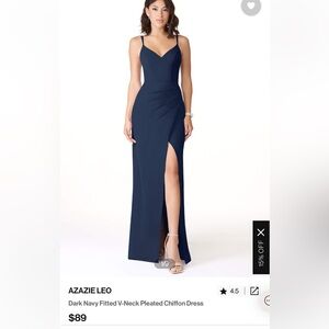 NWT Azazie LEO Dark Navy Bridesmaids Dress